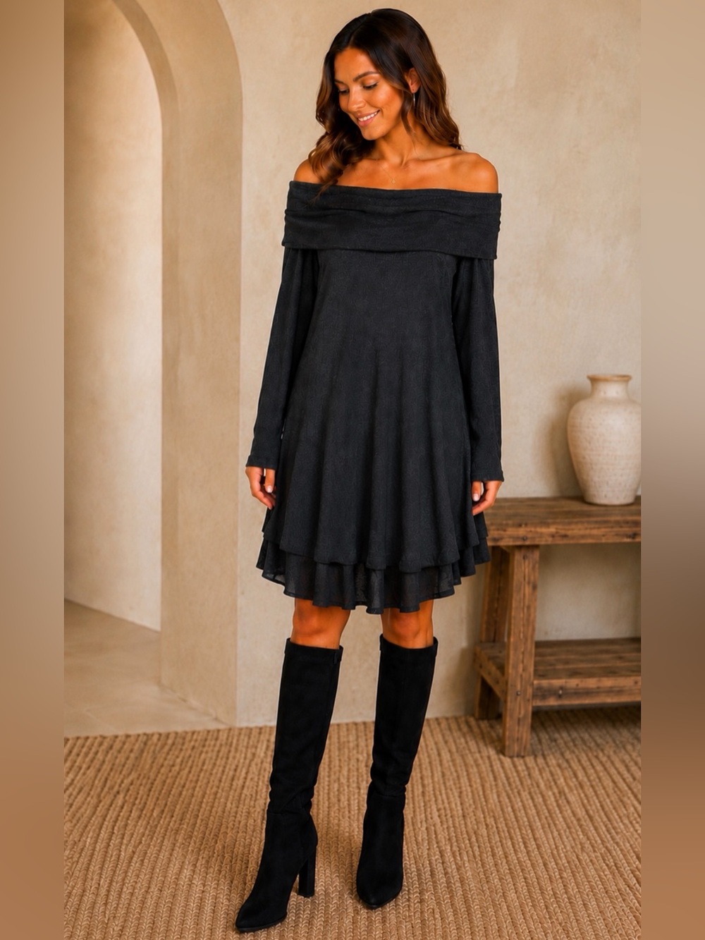 ASOS Charcoal Layered Mini Dress/Tunic - Never Worn